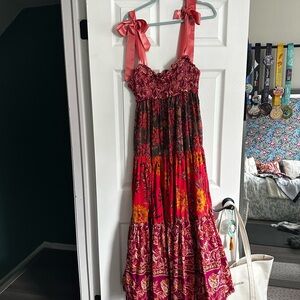 Free People Tie Shoulder Maxi